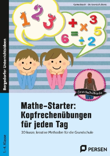 Buchcover und Innenansicht für das Buch: Mathestarter - Kopfrechenübungen für jeden Tag