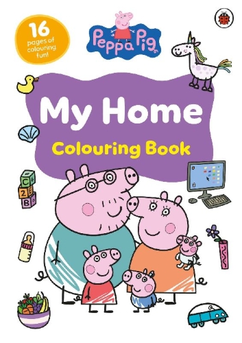 Buchcover und Innenansicht für das Buch: Peppa Pig: My Home Colouring Book
