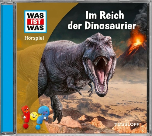 Buchcover und Innenansicht für das Buch: WAS IST WAS Hörspiel. Im Reich der Dinosaurier