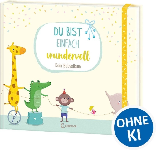 Buchcover und Innenansicht für das Buch: Du bist einfach wundervoll - Dein Babyalbum