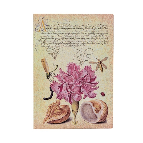Buchcover und Innenansicht für das Buch: Pink Carnation (Mira Botanica) Midi Lined Softcover Flexi Journal (Elastic Band Closure)