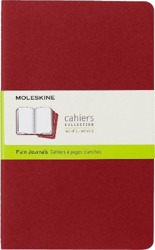 Buchcover und Innenansicht für das Buch: Moleskine Cahier Pocket Plain Red Cover L. 3er Pack