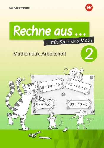 Buchcover und Innenansicht für das Buch: Rechne aus mit Katz und Maus 2