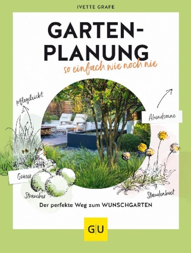 Buchcover und Innenansicht für das Buch: Gartenplanung so einfach wie noch nie
