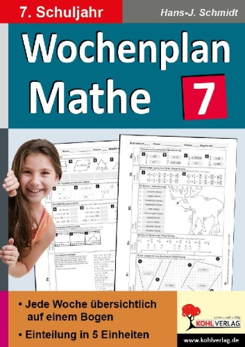 Buchcover und Innenansicht für das Buch: Wochenplan Mathe / Klasse 7