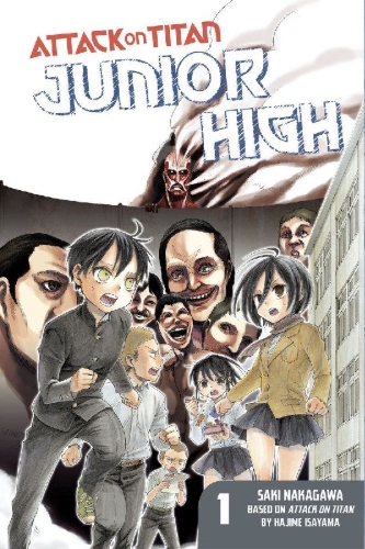 Buchcover und Innenansicht für das Buch: Attack on Titan: Junior High 1