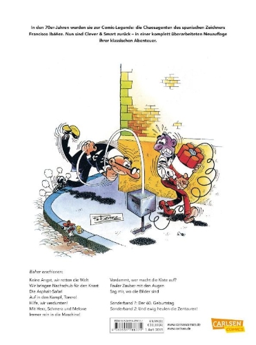 Buchcover und Innenansicht für das Buch: Mortadelo y Filemon: A la caza del cuadro