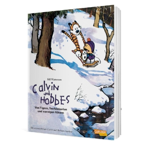 Buchcover und Innenansicht für das Buch: Calvin & Hobbes - Von Tigern, Teufelskerlen und nervigen Vätern - Sammelband 02