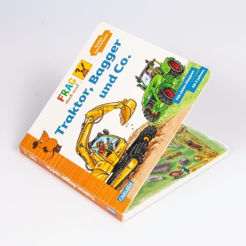 Buchcover und Innenansicht für das Buch: Frag doch mal ... die Maus: Traktor, Bagger und Co.