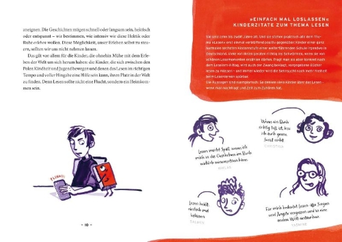 Buchcover und Innenansicht für das Buch: Wie Kinder Bücher lesen