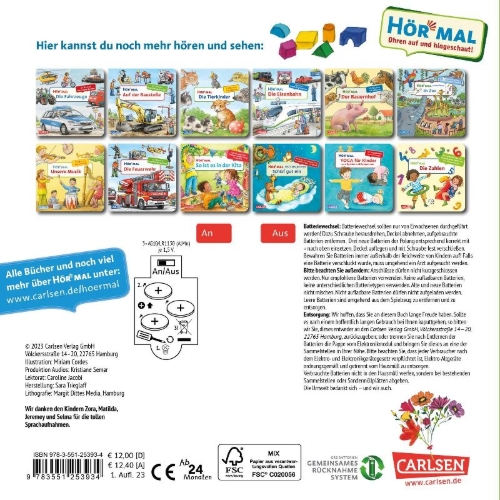 Buchcover und Innenansicht für das Buch: Hör mal (Soundbuch): Die Farben