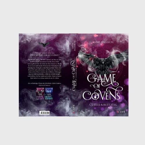 Buchcover und Innenansicht für das Buch: Curses & Betrayal (Game of Covens 1)