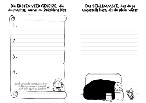 Buchcover und Innenansicht für das Buch: Gregs Tagebuch - Mach's wie Greg!