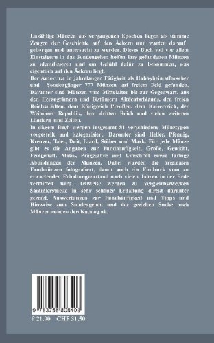 Buchcover und Innenansicht für das Buch: Münzkatalog für Sondengänger