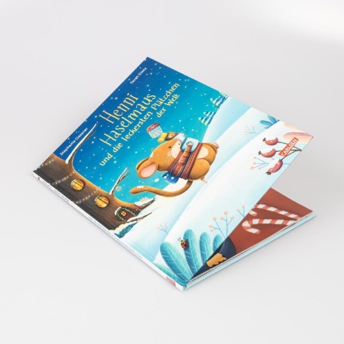 Buchcover und Innenansicht für das Buch: Henni Haselmaus und die leckersten Plätzchen der Welt