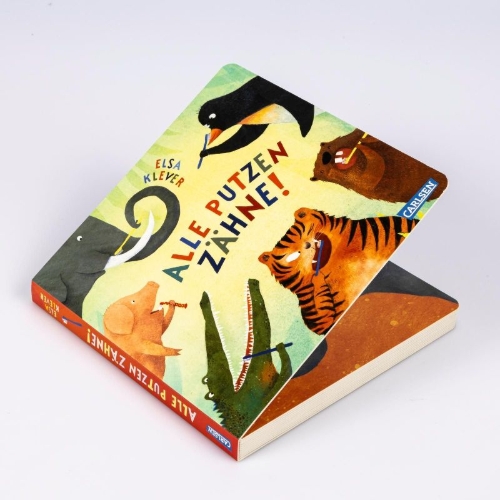 Buchcover und Innenansicht für das Buch: Alle putzen Zähne!