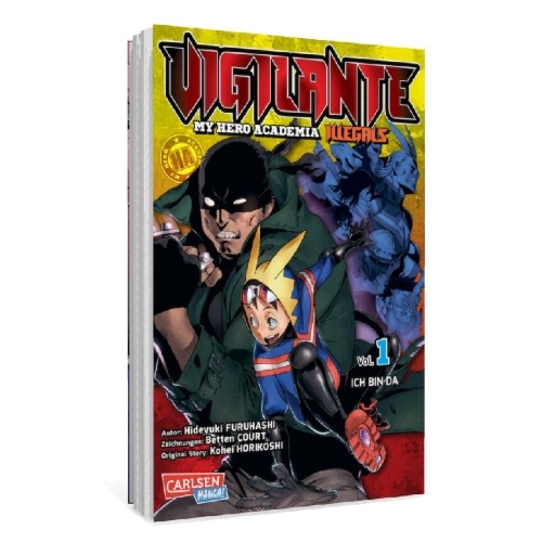 Buchcover und Innenansicht für das Buch: Vigilante: Boku no Hero Academia Illegals