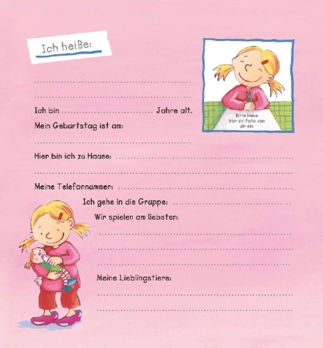 Buchcover und Innenansicht für das Buch: Meine Kindergarten-Freunde