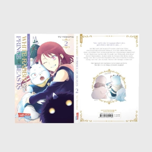 Buchcover und Innenansicht für das Buch: Shiro Usagi to Kemono no Ouji: Niehime to Kemono no Ou Spin-off