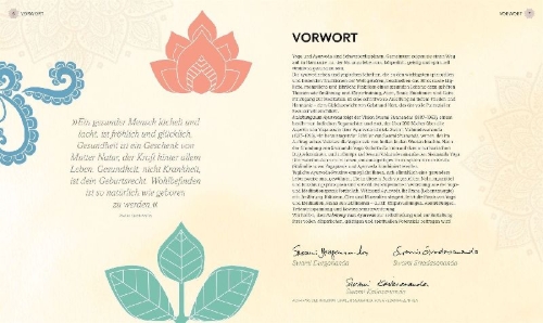 Buchcover und Innenansicht für das Buch: Gesund und entspannt mit Ayurveda
