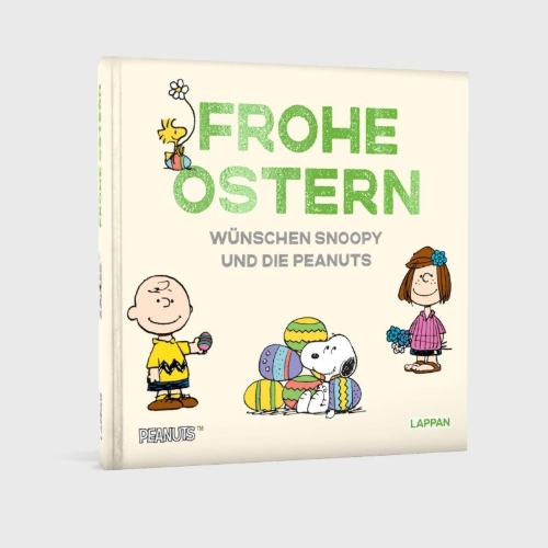 Buchcover und Innenansicht für das Buch: Peanuts Geschenkbuch: Frohe Ostern wünschen Snoopy und die Peanuts!