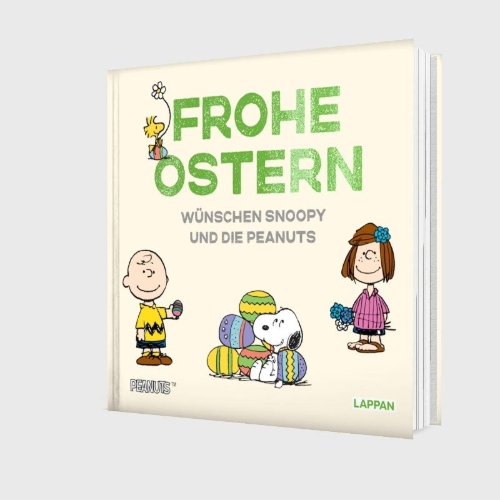 Buchcover und Innenansicht für das Buch: Peanuts Geschenkbuch: Frohe Ostern wünschen Snoopy und die Peanuts!