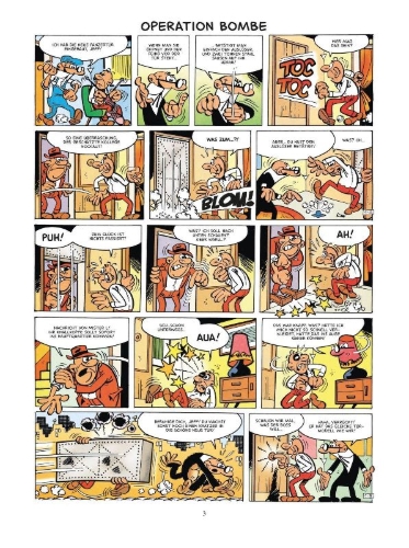Buchcover und Innenansicht für das Buch: Mortadelo y Filemon: Operación bomba!