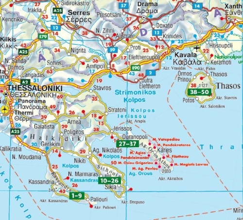 Buchcover und Innenansicht für das Buch: Chalkidiki - Thassos