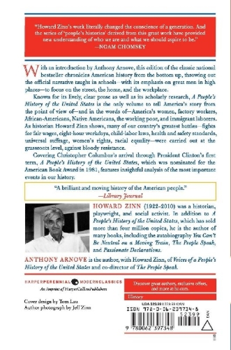 Buchcover und Innenansicht für das Buch: A People's History of the United States