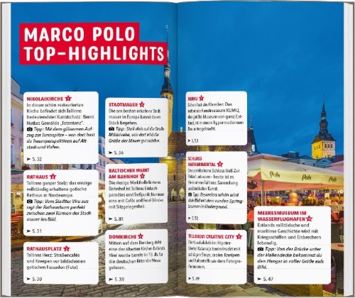 Buchcover und Innenansicht für das Buch: MARCO POLO Reiseführer Tallinn