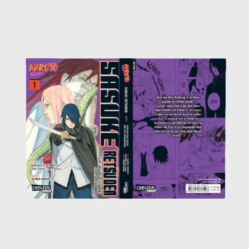 Buchcover und Innenansicht für das Buch: Naruto: Sasuke Retsuden - Uchiha no Matsuei to Tenkyu no Hoshikuzu
