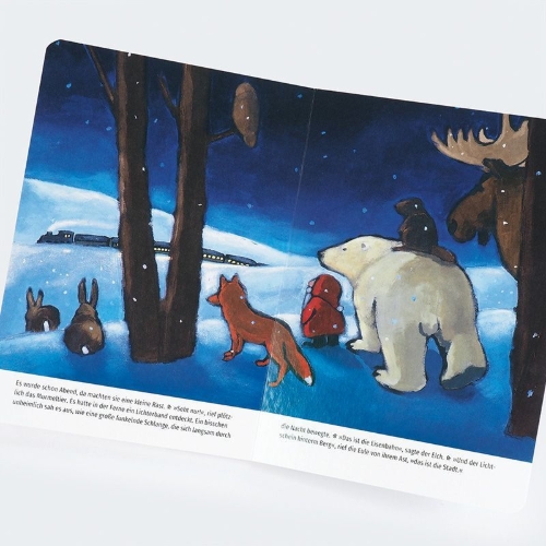 Buchcover und Innenansicht für das Buch: Der kleine Weihnachtsmann geht in die Stadt (Pappbilderbuch)