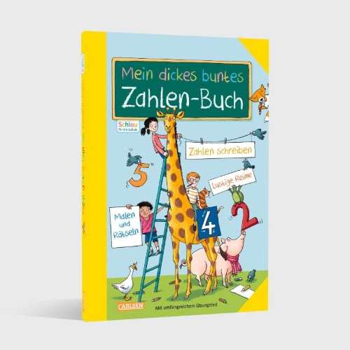 Buchcover und Innenansicht für das Buch: Schlau für die Schule: Mein dickes buntes Zahlen-Buch