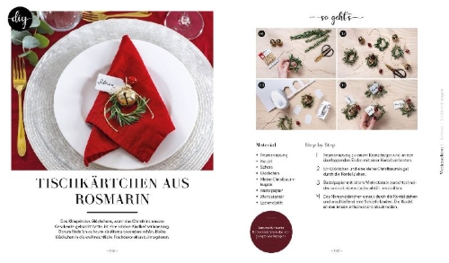 Buchcover und Innenansicht für das Buch: Coming home for Christmas - Selbstgemachte Deko, Geschenke und süße Überraschungen für eine kreative Adventszeit