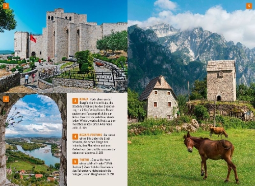 Buchcover und Innenansicht für das Buch: Stefan Loose Reiseführer Albanien