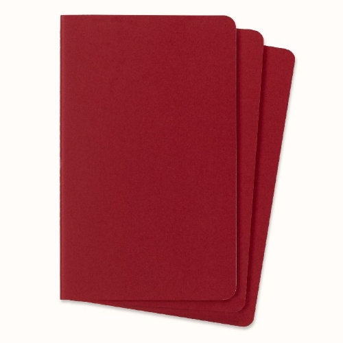 Buchcover und Innenansicht für das Buch: Moleskine Cahier Pocket Plain Red Cover L. 3er Pack