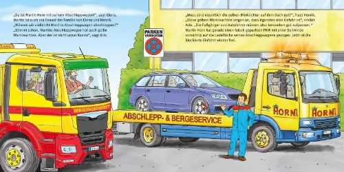 Buchcover und Innenansicht für das Buch: LESEMAUS 188: Große Fahrzeuge in der Stadt