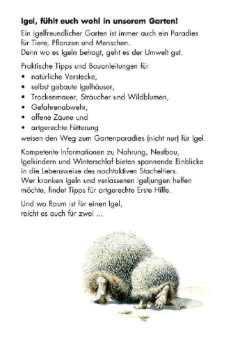 Buchcover und Innenansicht für das Buch: Der igelfreundliche Garten