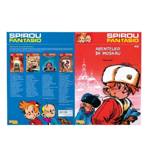 Buchcover und Innenansicht für das Buch: Spirou à Moscou