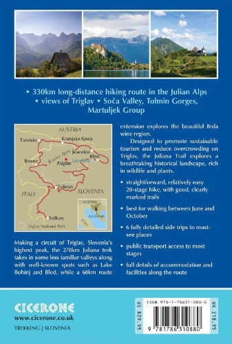 Buchcover und Innenansicht für das Buch: Hiking Slovenia's Juliana Trail