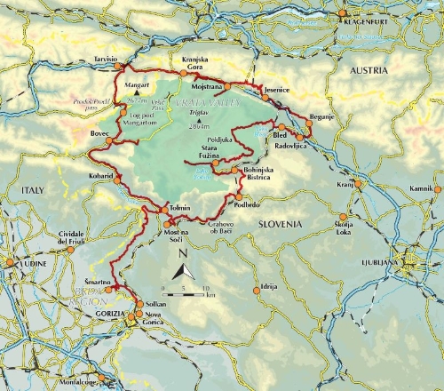 Buchcover und Innenansicht für das Buch: Hiking Slovenia's Juliana Trail