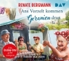 Buchcover und Innenansicht für das Buch: Ans Vorzelt kommen Geranien dran. Die Online-Omi geht campen