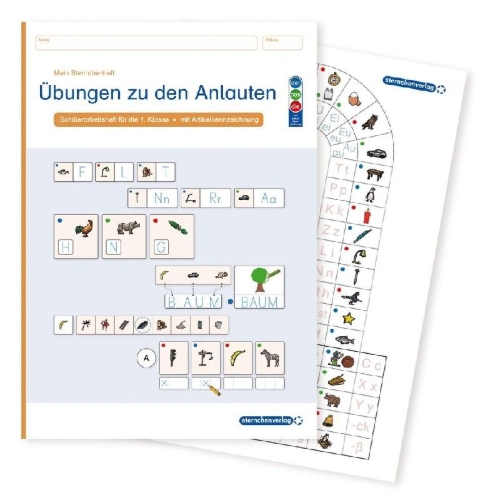 Buchcover und Innenansicht für das Buch: Übungen zur Anlauttabelle Ausgabe mit Artikelkennzeichnung