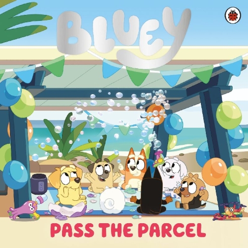 Buchcover und Innenansicht für das Buch: Bluey: Pass the Parcel