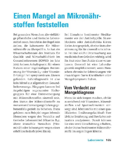 Buchcover und Innenansicht für das Buch: Vitamine, Mineralstoffe, Spurenelemente