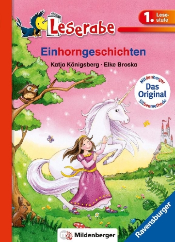 Buchcover und Innenansicht für das Buch: Einhorngeschichten - Leserabe 1. Klasse - Erstlesebuch für Kinder ab 6 Jahren