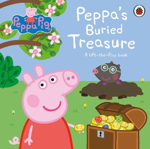Buchcover und Innenansicht für das Buch: Peppa Pig: Peppa's Buried Treasure