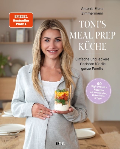 Buchcover und Innenansicht für das Buch: Toni's Mealprep Küche