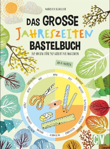 Buchcover und Innenansicht für das Buch: Das große Jahreszeiten-Bastelbuch