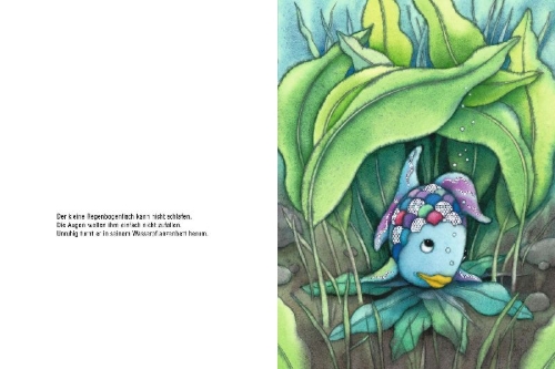 Buchcover und Innenansicht für das Buch: Schlaf gut, kleiner Regenbogenfisch